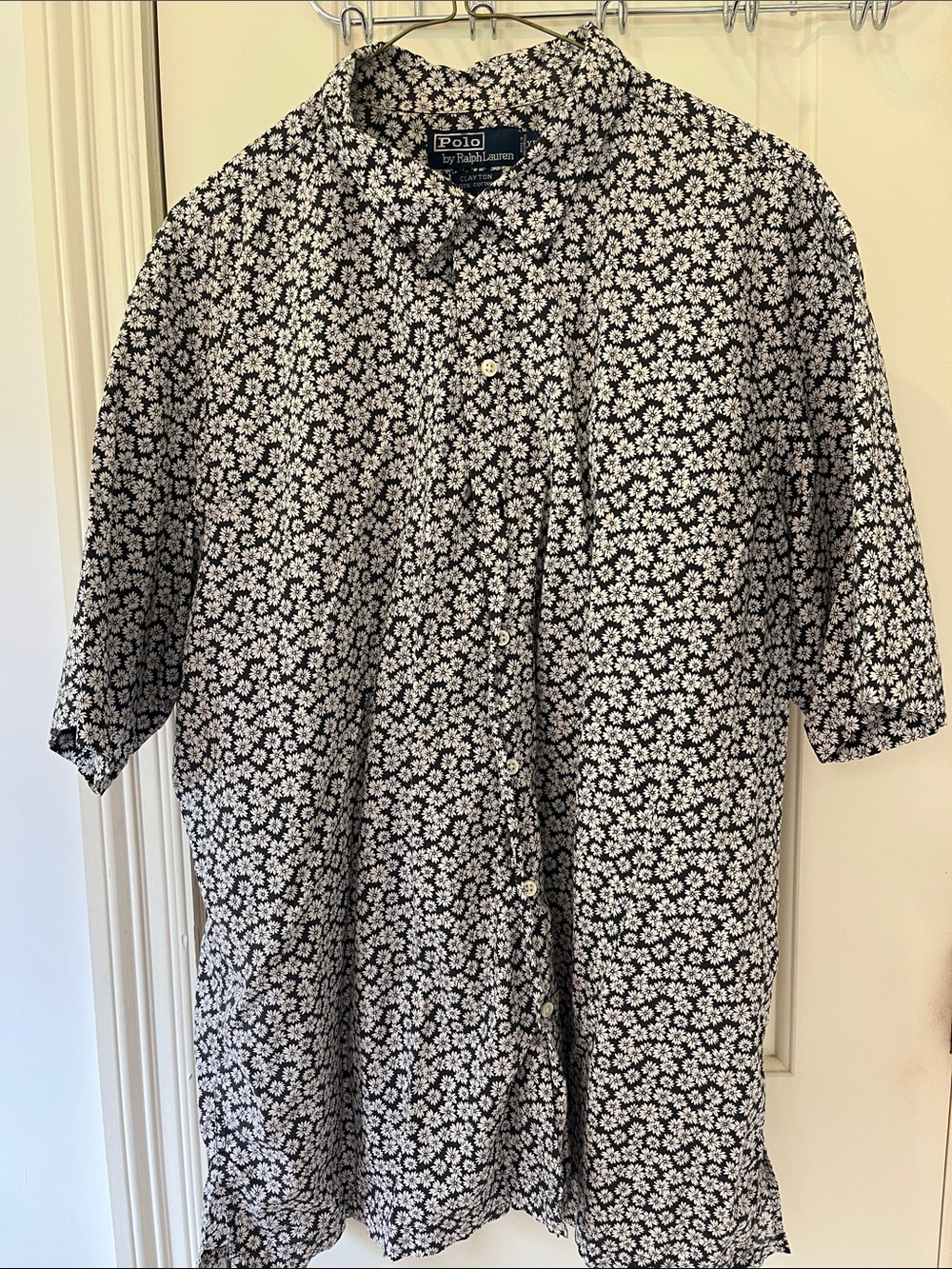 Ralph Lauren Clayton Floral Button-Up — Black & White
